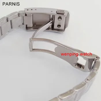 Parnis Poslovnih Luksuzni 40 mm, iz Nerjavnega Jekla primeru Kave Keramične Plošče safirno steklo Samodejno mens watch E997
