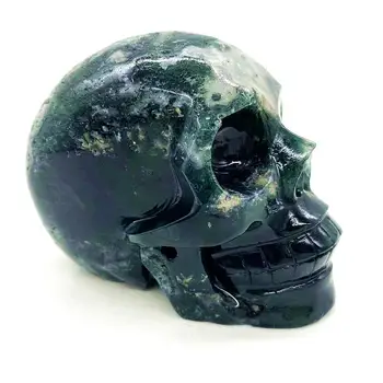 400-500 g Naravnih Quartz Crystal Skull Sanje Moss Agate Lobanje Doma Dekoracijo