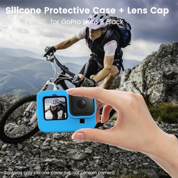 Silikonsko Ohišje Za GoPro Hero 9 Črno Kaljeno Steklo Screen Protector Objektiv Varstvo Film Za Gopro 9 Kamere Pribor