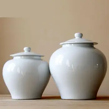 Doma Jingdezhen Keramični lonec Mehka notranja Oprema Glazura Bela Preprosto Sodobno Dekoracijo, iz porcelana Keramični kozarec, vazo
