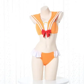 1 nastavite Kawaii Anime Sailor Moon Bikini Kopalke Vrhovi, Hlače, Obleka Cosplay Kostum Kopalke Stranka Dekor Ženske Dekle Darilo