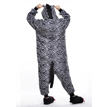 Zebra Unisex Odraslih Pižamo Cosplay Onesies Cartoon Živali Iz Enega Kosa Sleepwear Pižame Božični Kostum Za Noč Čarovnic